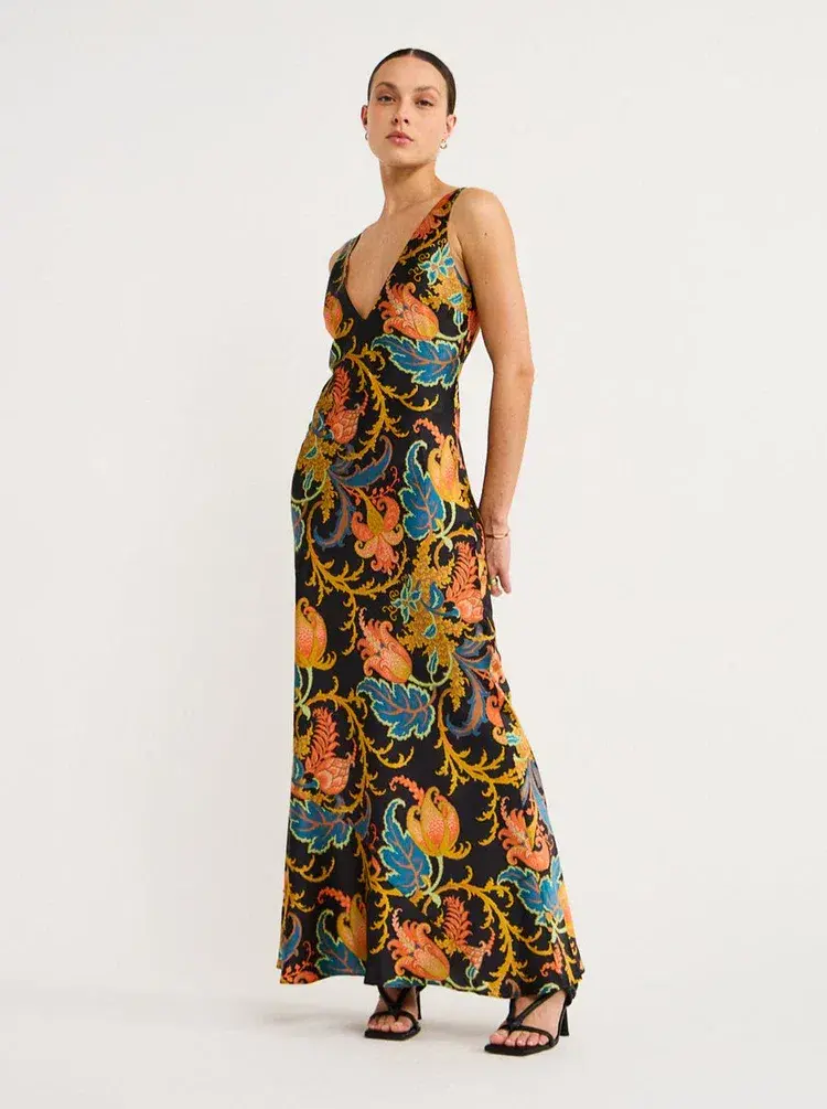 Sir The Label Artiste V Neck Slip Maxi Dress Deschamps Size 0/AU 6 - Image 1