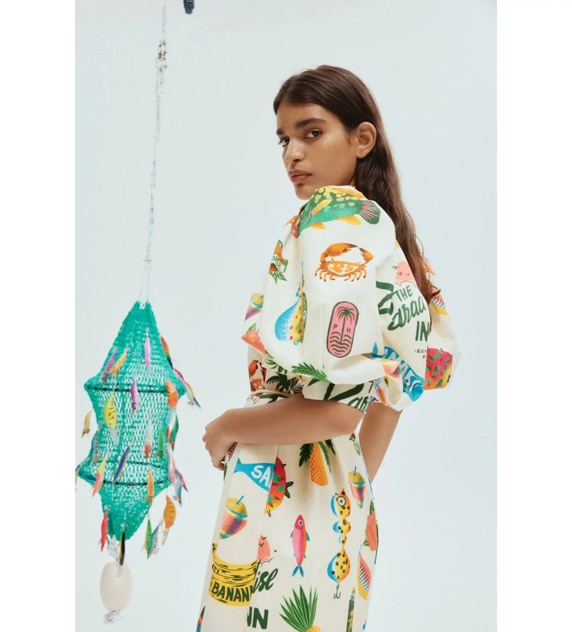 Alemais Samaki Puff Sleeve Midi Dress Multi Size 6 - Image 3