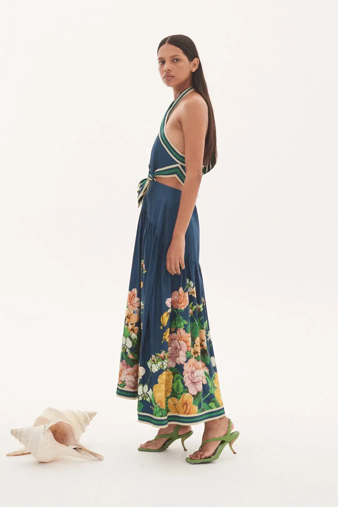 Alemais Lyla Halter Midi Dress Floral Size 6 - Image 2