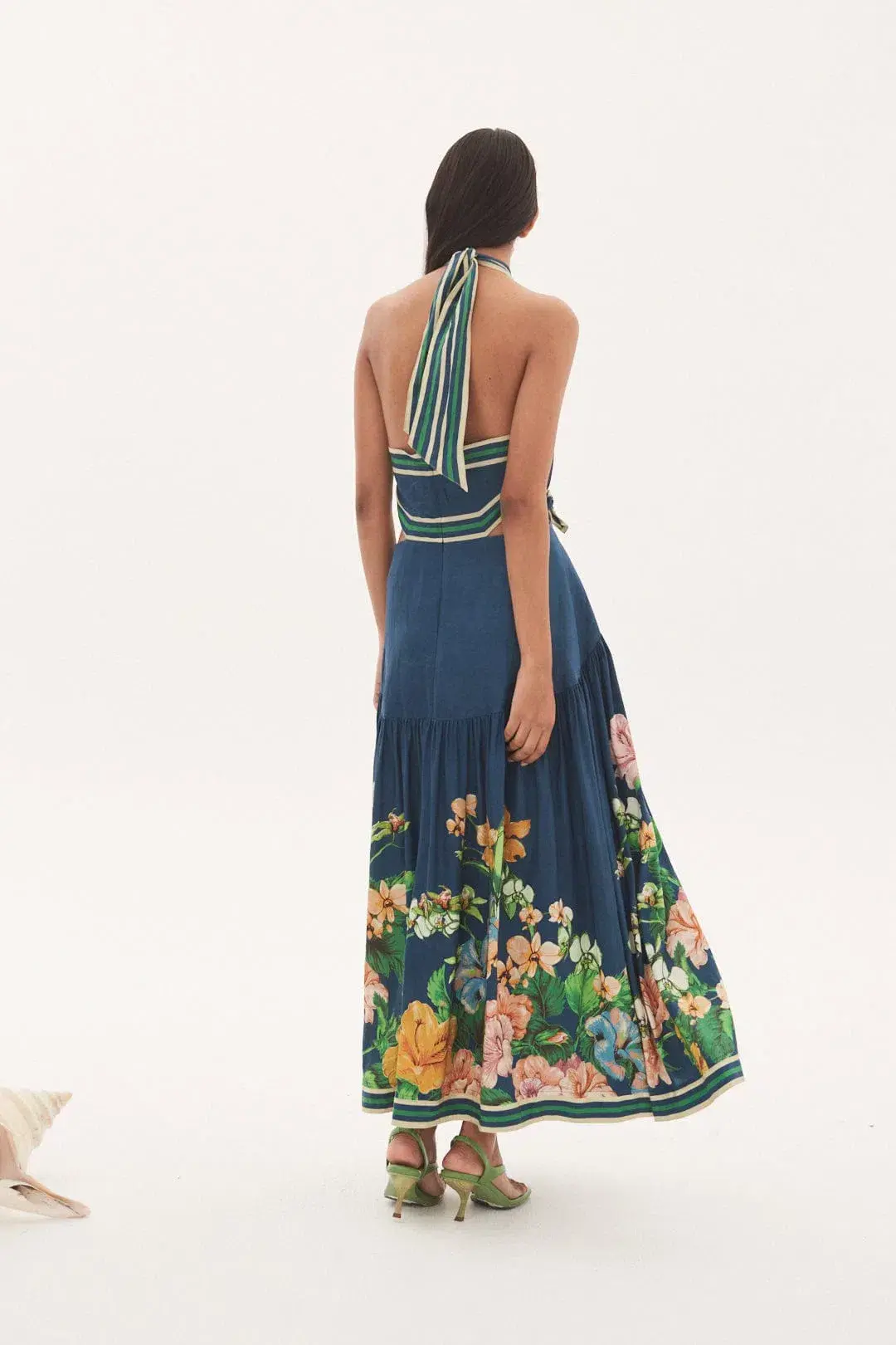 Alemais Lyla Halter Midi Dress Floral Size 6 - Image 3