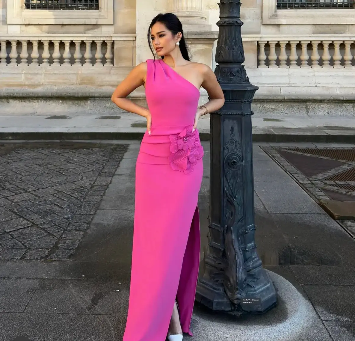 Elliatt Janelle One Shoulder Gown Pink Size 10 - Image 4