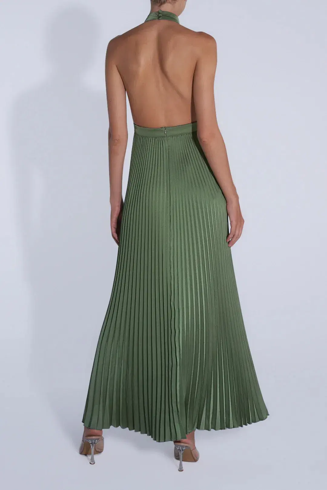 Lidee Woman Chateau Gown Maxi Dress in Moss Size AU 8 - Image 4