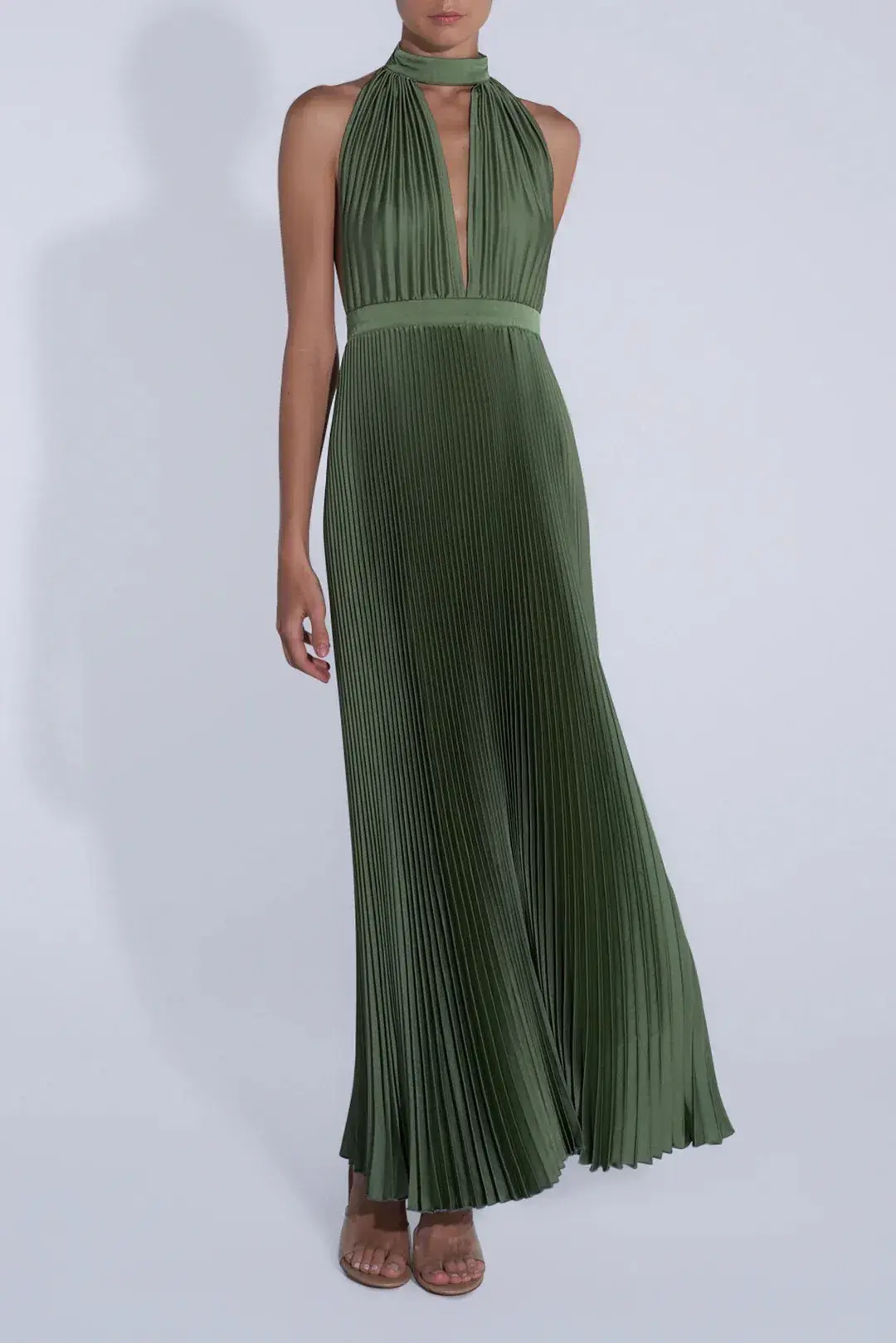 Lidee Woman Chateau Gown Maxi Dress in Moss Size AU 8 - Image 3