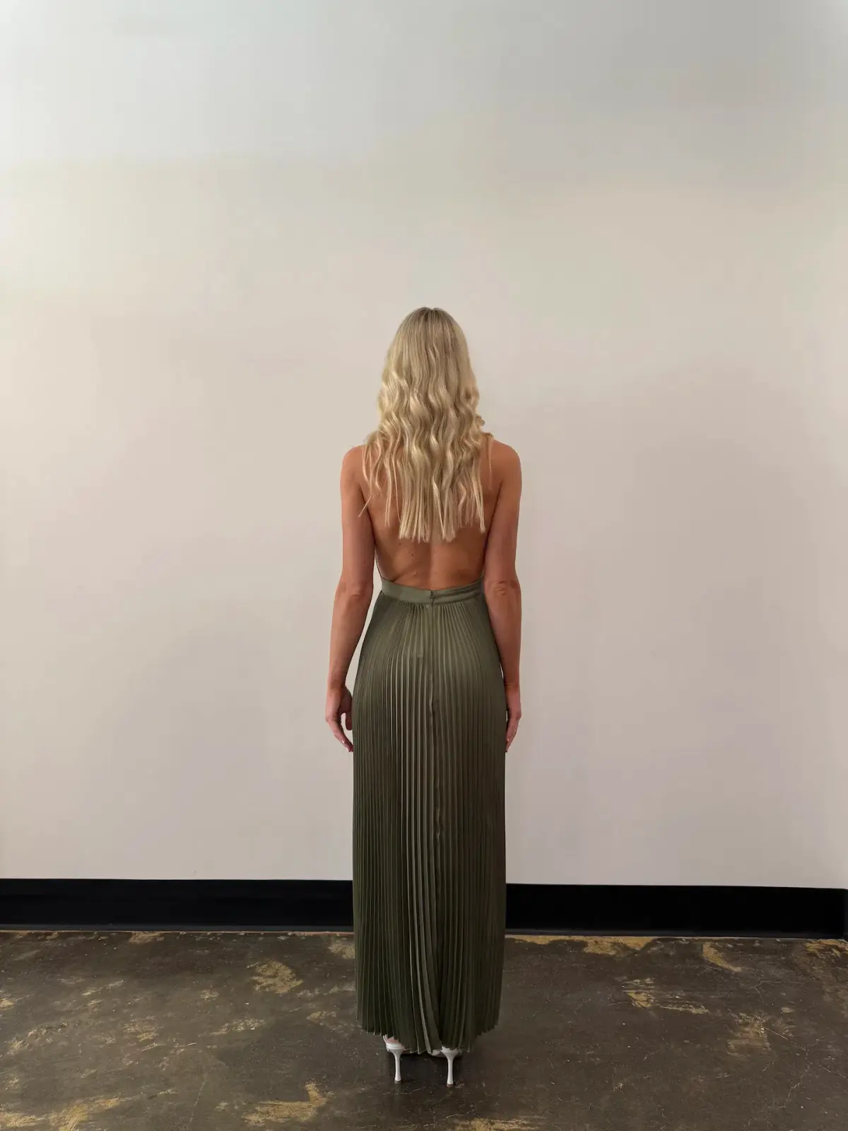 Lidee Woman Chateau Gown Maxi Dress in Moss Size AU 8 - Image 3
