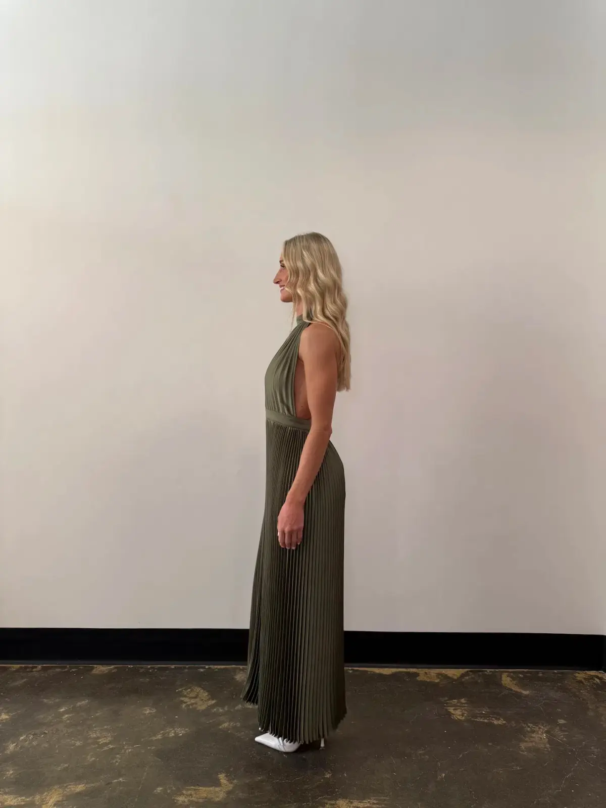 Lidee Woman Chateau Gown Maxi Dress in Moss Size AU 8 - Image 2