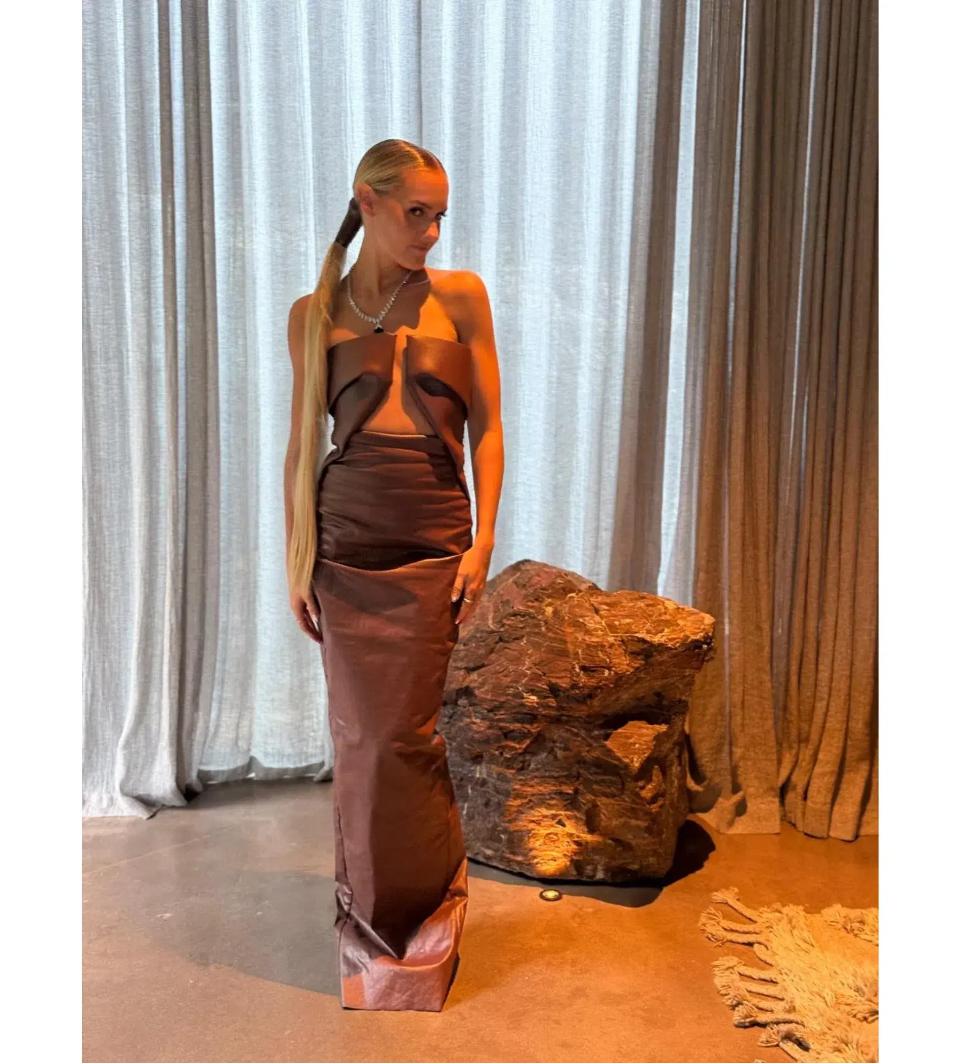 Rick Owens Prong Gown Brown Size AU 6 - Image 2