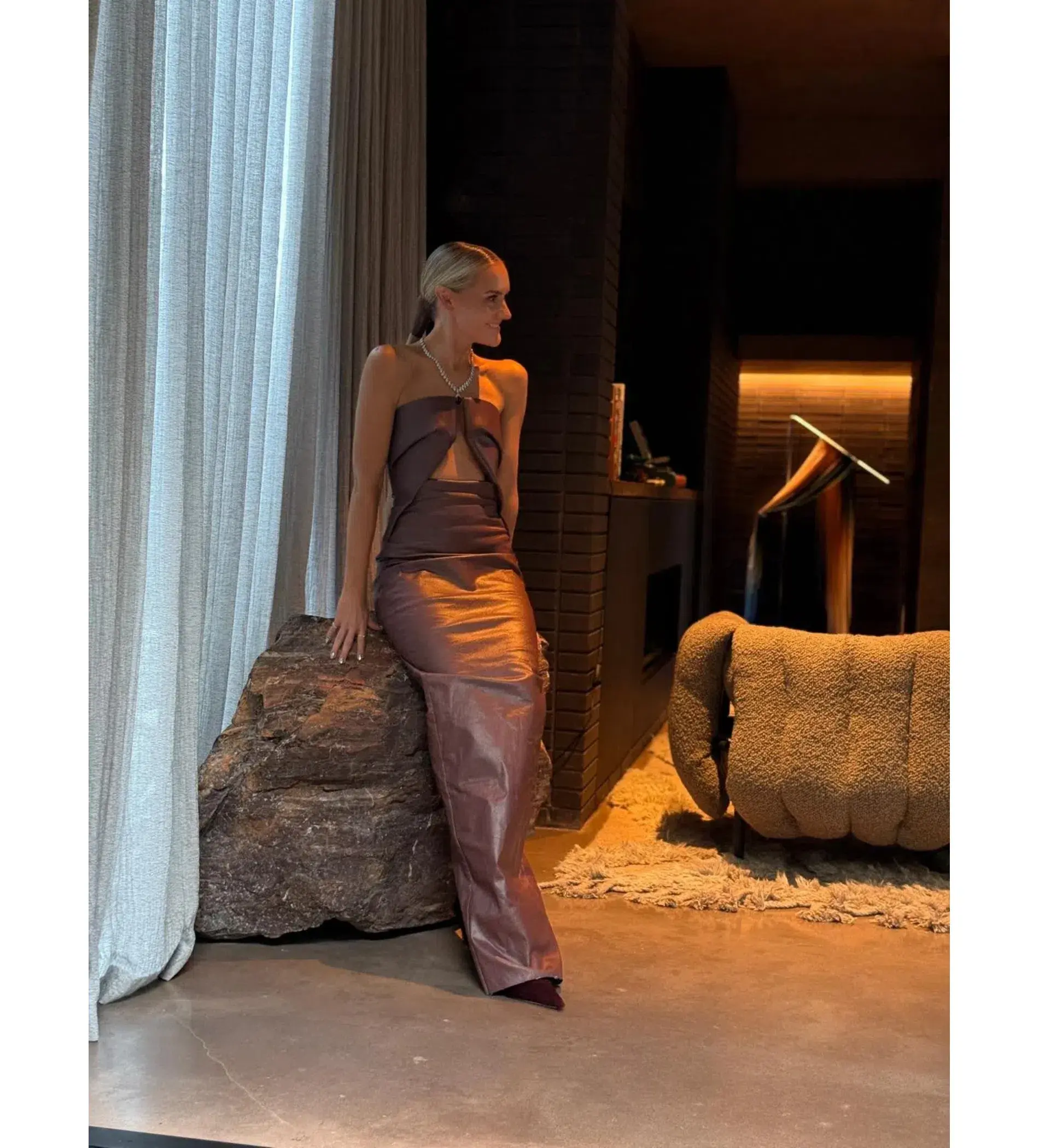 Rick Owens Prong Gown Brown Size AU 6 - Image 4