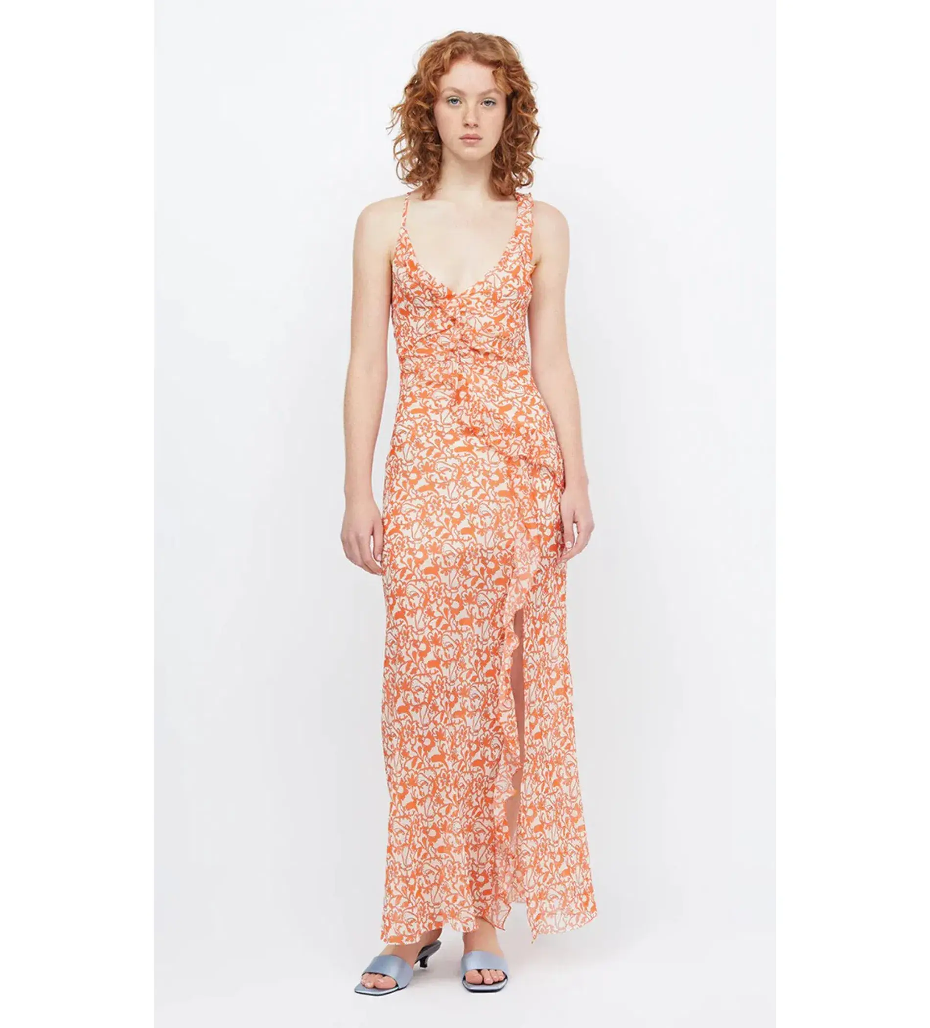 Bec & Bridge Firefly Frill Maxi Dress Fiesta Floral Size AU 8 - Image 1