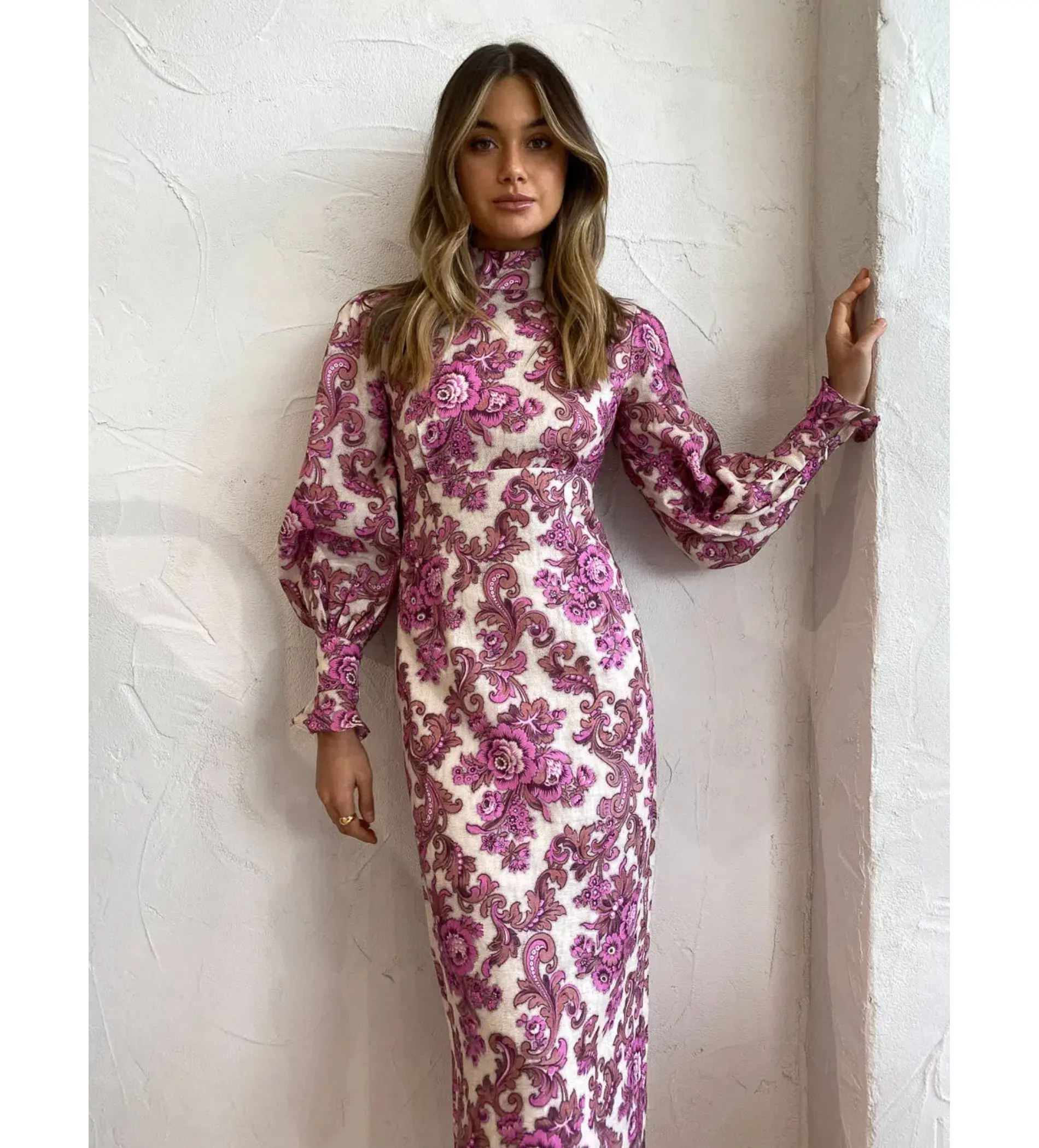 Alemais Isla Midi Dress in Magenta Size AU 12 - Image 4