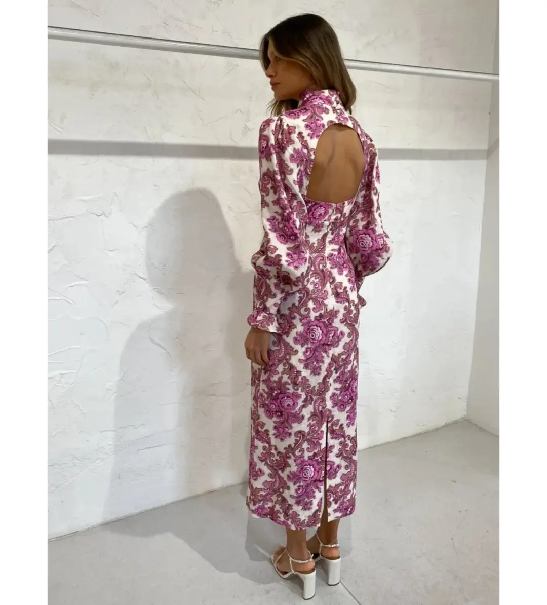 Alemais Isla Midi Dress in Magenta Size AU 12 for rent on The Volte - main image