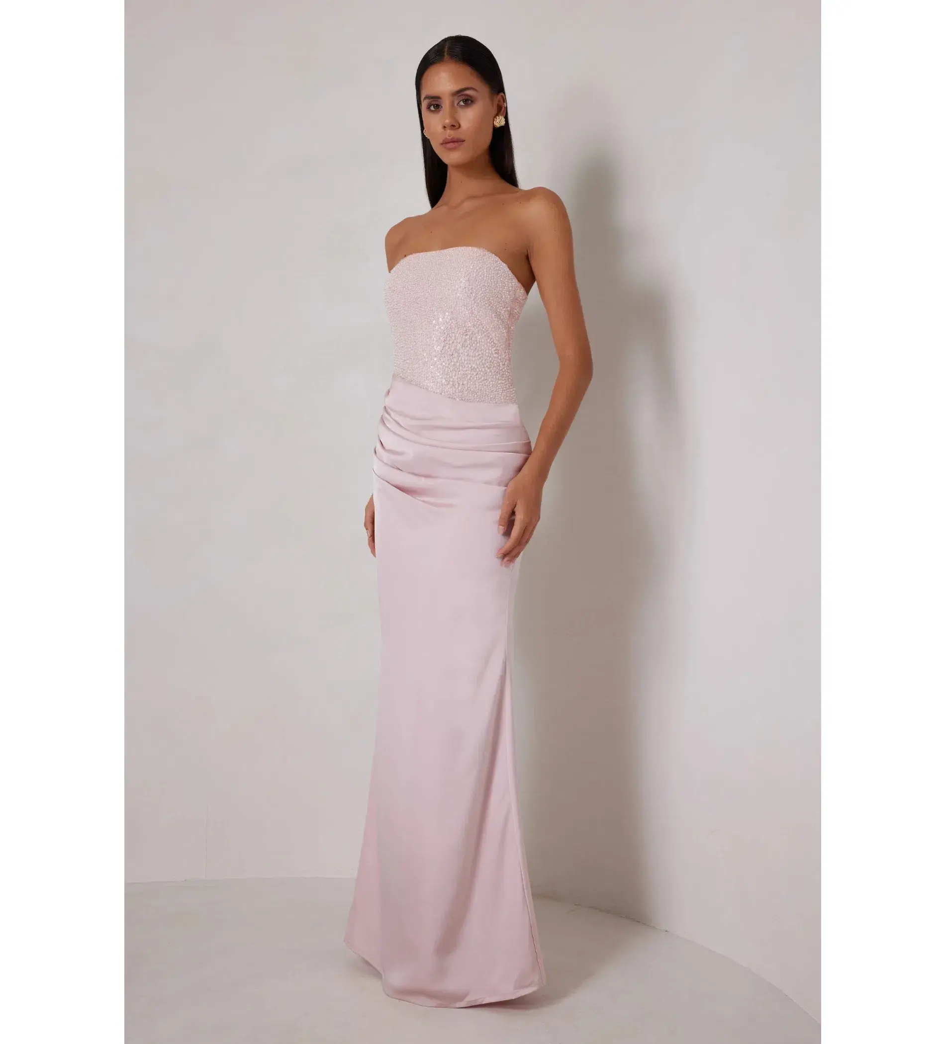 Elle Zeitoune Devin Maxi Dress Blush Pink Size AU 10 - Image 1