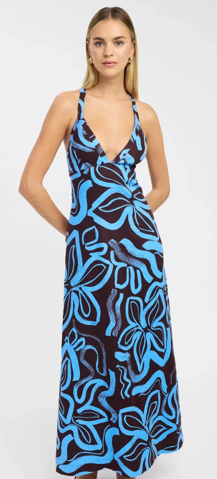Kookai Soley Vee Maxi Dress Size AU 8 for rent on The Volte - main image