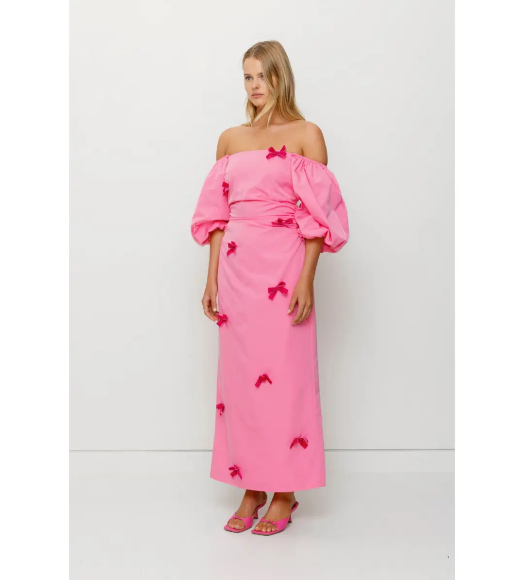 The Wolf Gang Amar Midi Dress in Candy Size M / AU 10 for rent on The Volte - main image