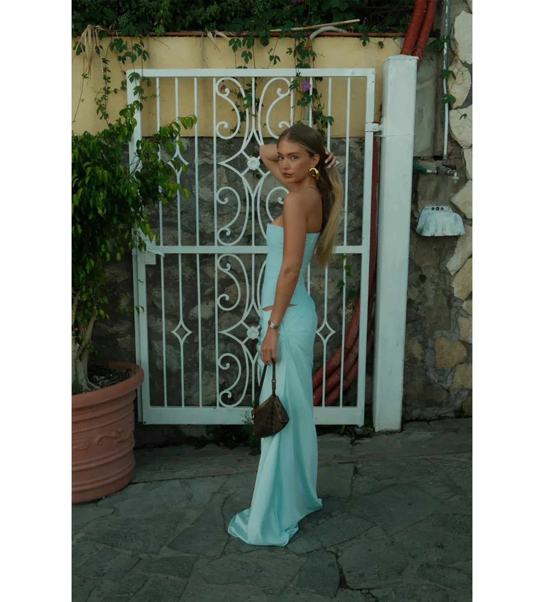 HNTR The Label Huxley Gown Aqua Size XS/AU 6 - Image 5