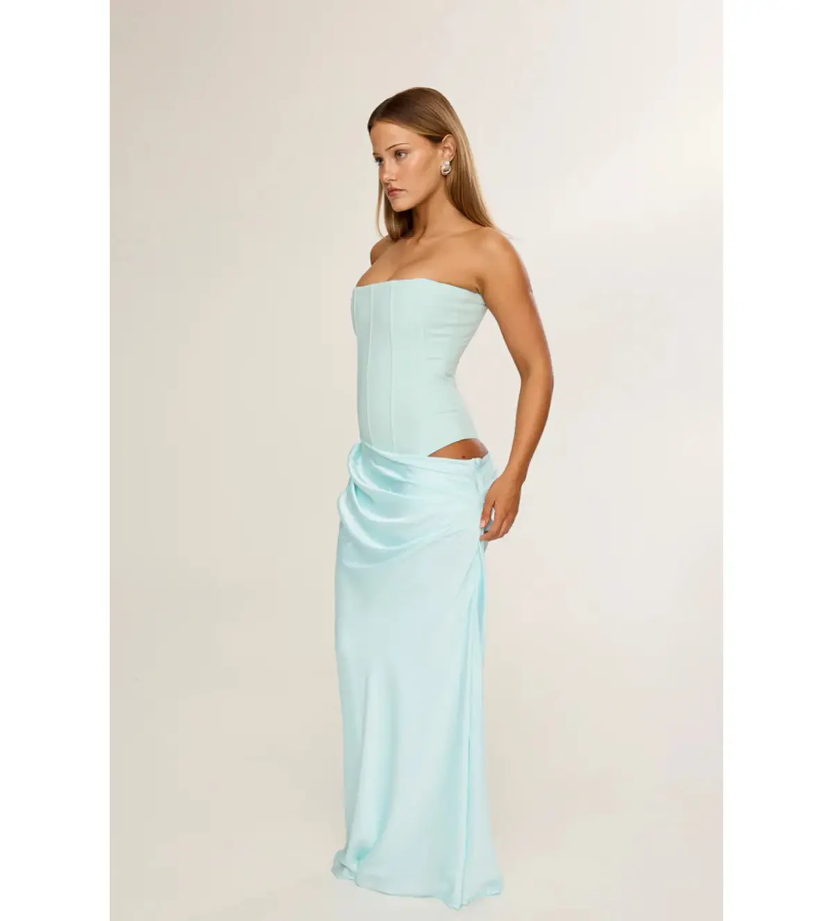 HNTR The Label Huxley Gown Aqua Size XS/AU 6 - Image 4