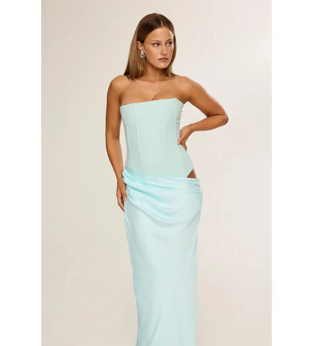 HNTR The Label Huxley Gown Aqua Size XS/AU 6 - Image 3