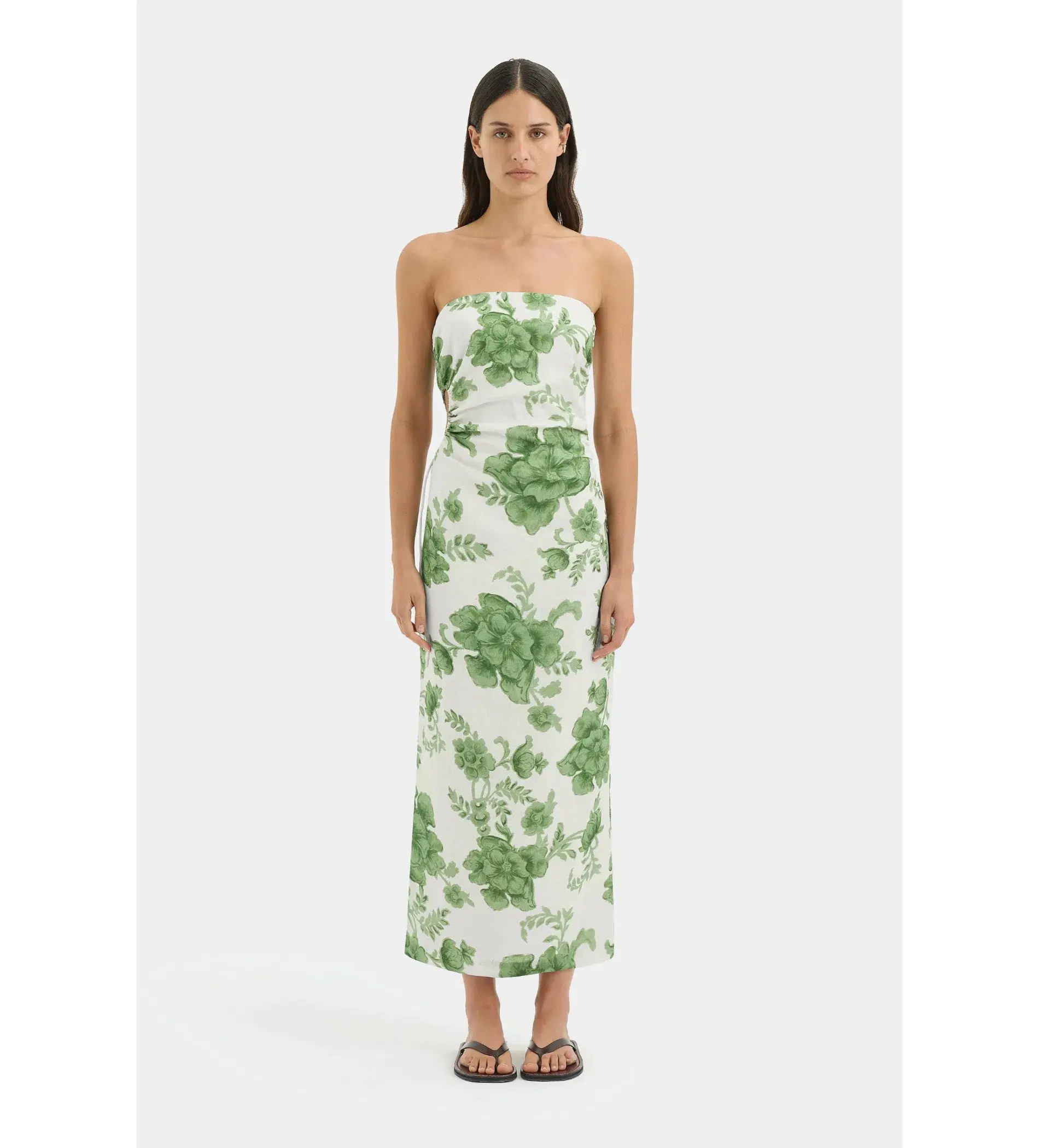 Sir the Label Gardella Strapless Midi Dress Frisa Print Size 0 AU 6 - Image 1