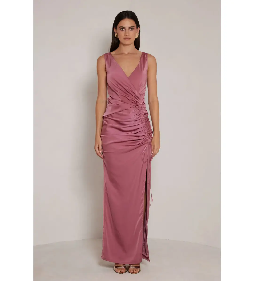 Elle Zeitoune Lennon Maxi Gown in Rose Size AU 14 for rent on The Volte - main image