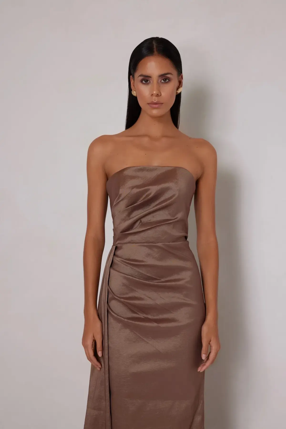 Elle Zeitoune Paulina Maxi Dress Cocoa Size 12 - Image 3
