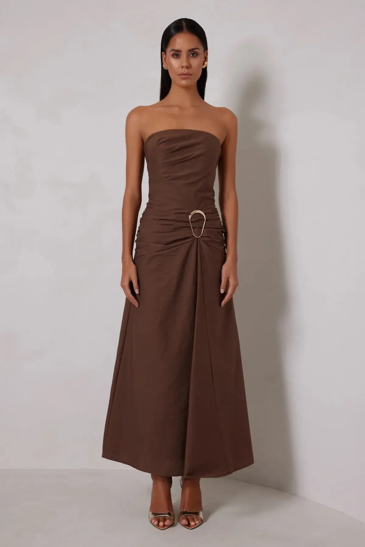 Elle Zeitoune Briella Maxi Chocolate Size 6 - Image 1
