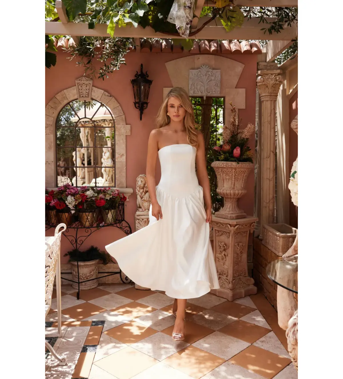 Elle Zeitoune Maggie Midi Dress White Size AU 8 - Image 2
