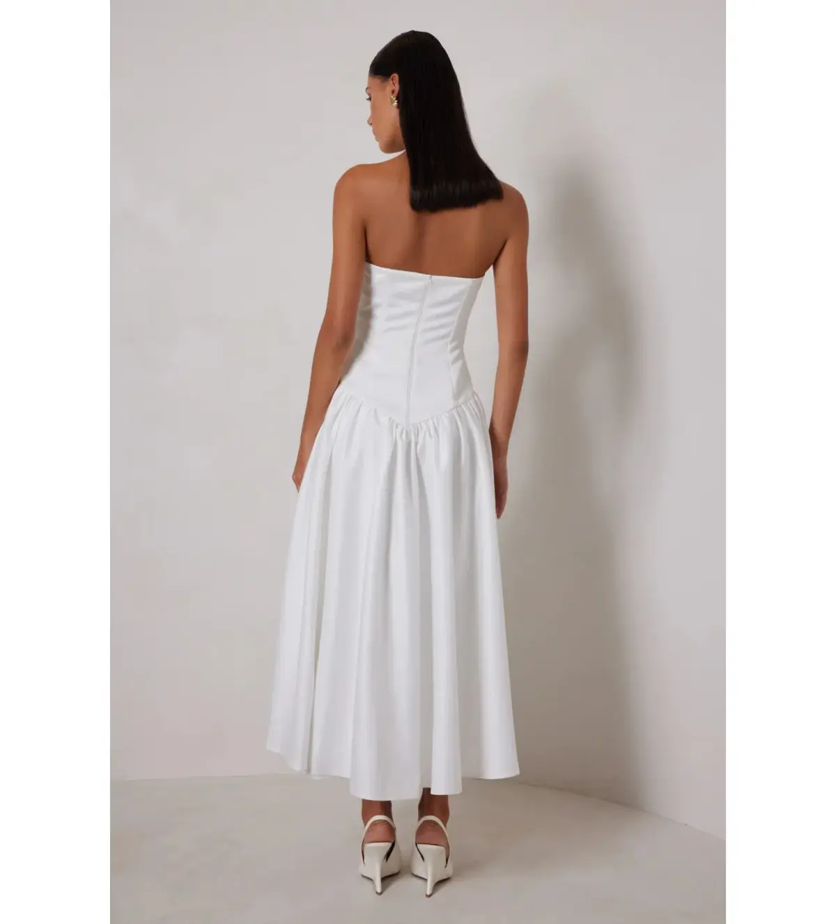 Elle Zeitoune Maggie Midi Dress White Size AU 8 - Image 5