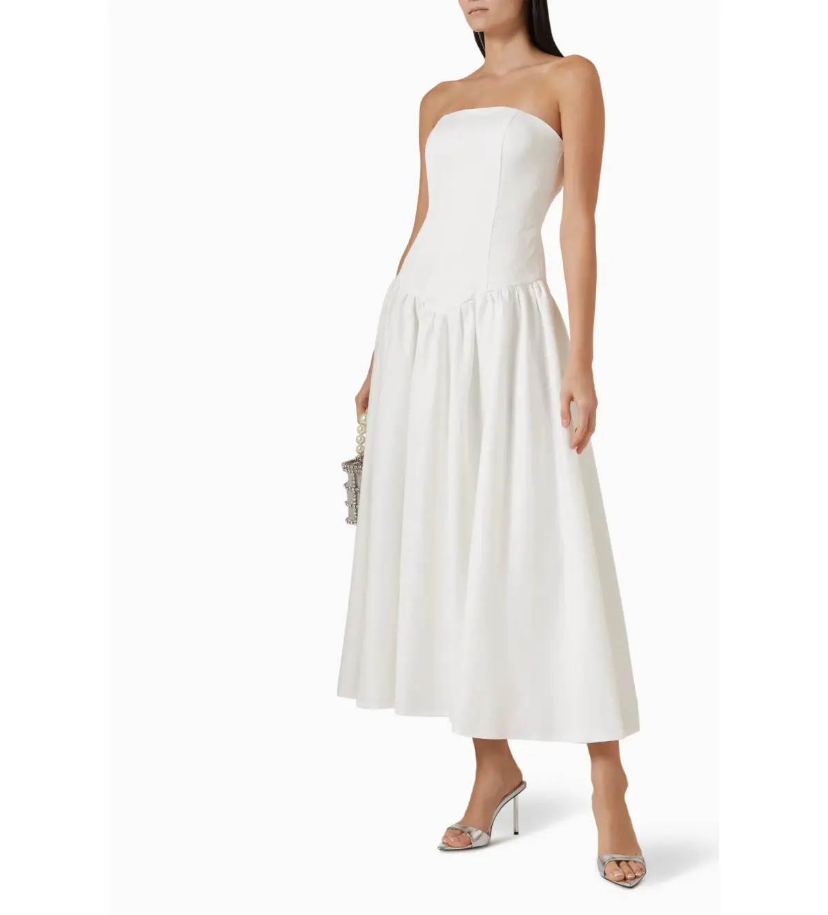 Elle Zeitoune Maggie Midi Dress White Size AU 8 - Image 3