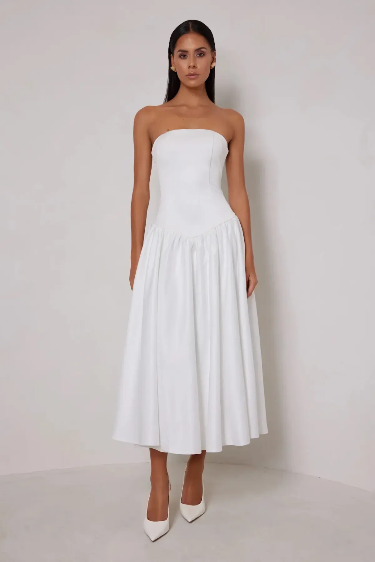 Elle Zeitoune Maggie Midi Dress White Size 12 - Image 2