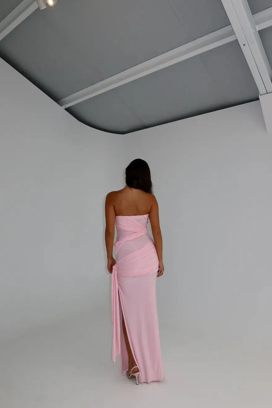 Natalie Rolt Miranda Floor Length Gown Dress in Blossom Pink Size 1 / AU 8 - Image 5