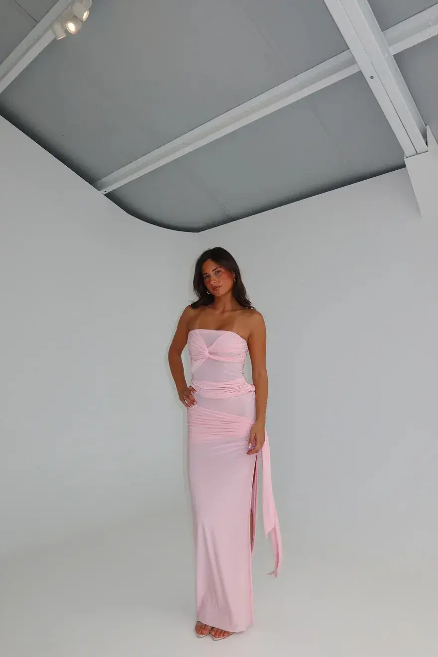 Natalie Rolt Miranda Floor Length Gown Dress in Blossom Pink Size 1 / AU 8 - Image 4