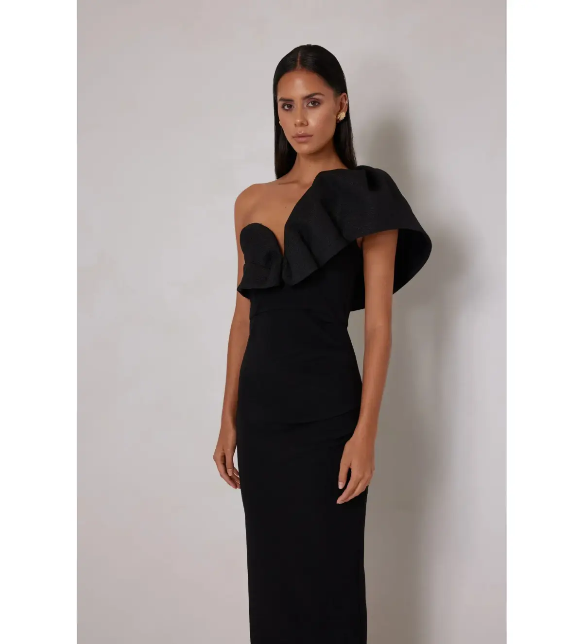 Elle Zeitoune Sharleene Midi Dress Black Size AU 16 - Image 4