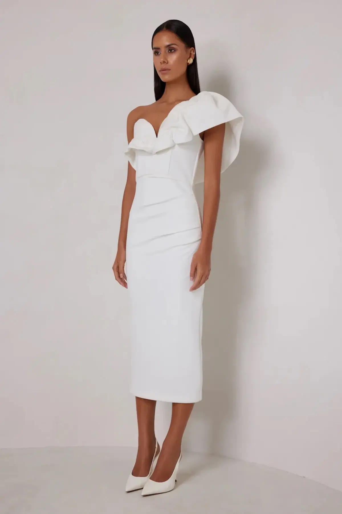 Elle Zeitoune Sharleene Midi Dress White Size 8 - Image 1