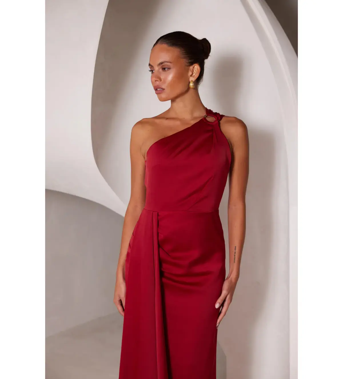 Elle Zeitoune Rhea Maxi Gown in Wine Size AU 14 - Image 2