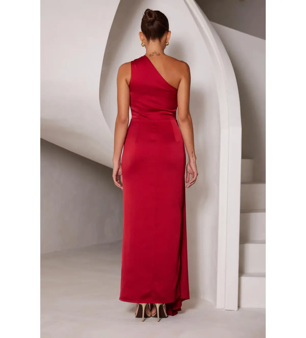Elle Zeitoune Rhea Maxi Gown in Wine Size AU 14 - Image 3