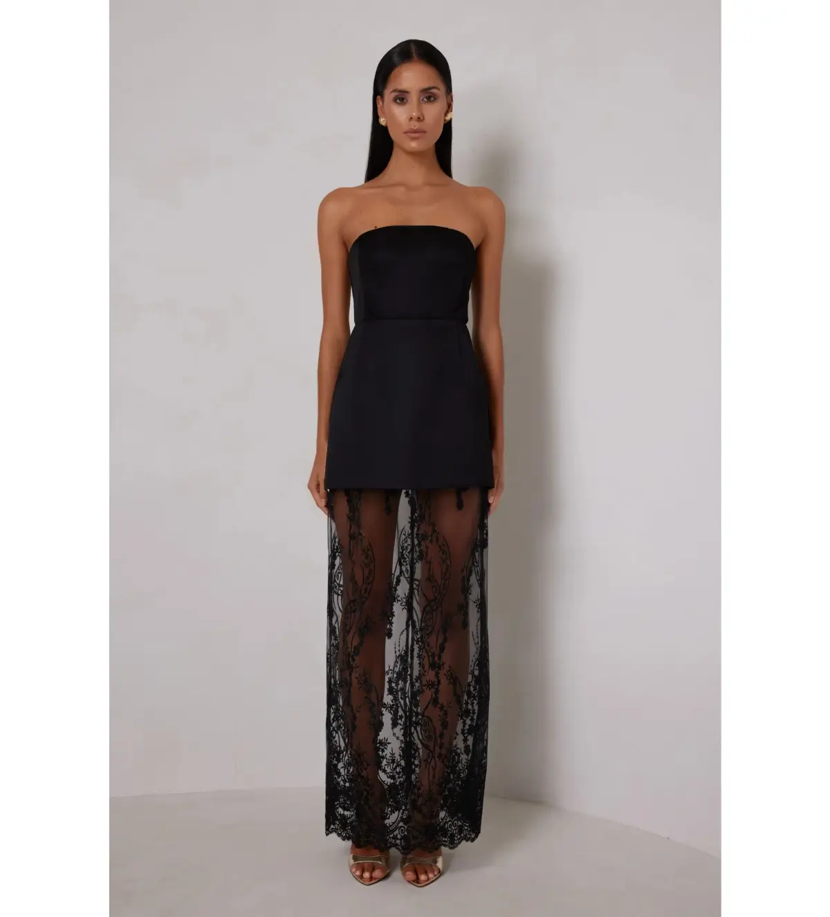 Elle Zeitoune Janice Mini Dress Black Size AU 12 - Image 1