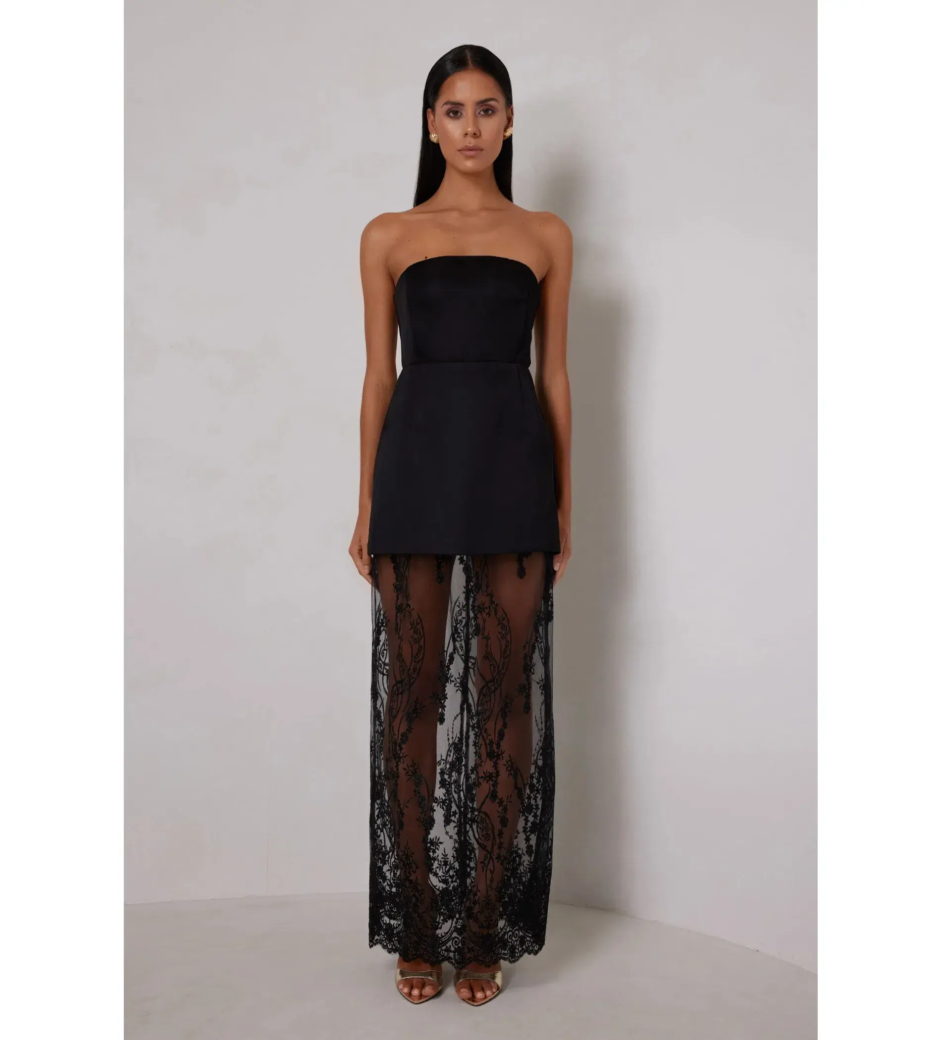 Elle Zeitoune Janice Mini Dress Black Size AU 12 - Image 1