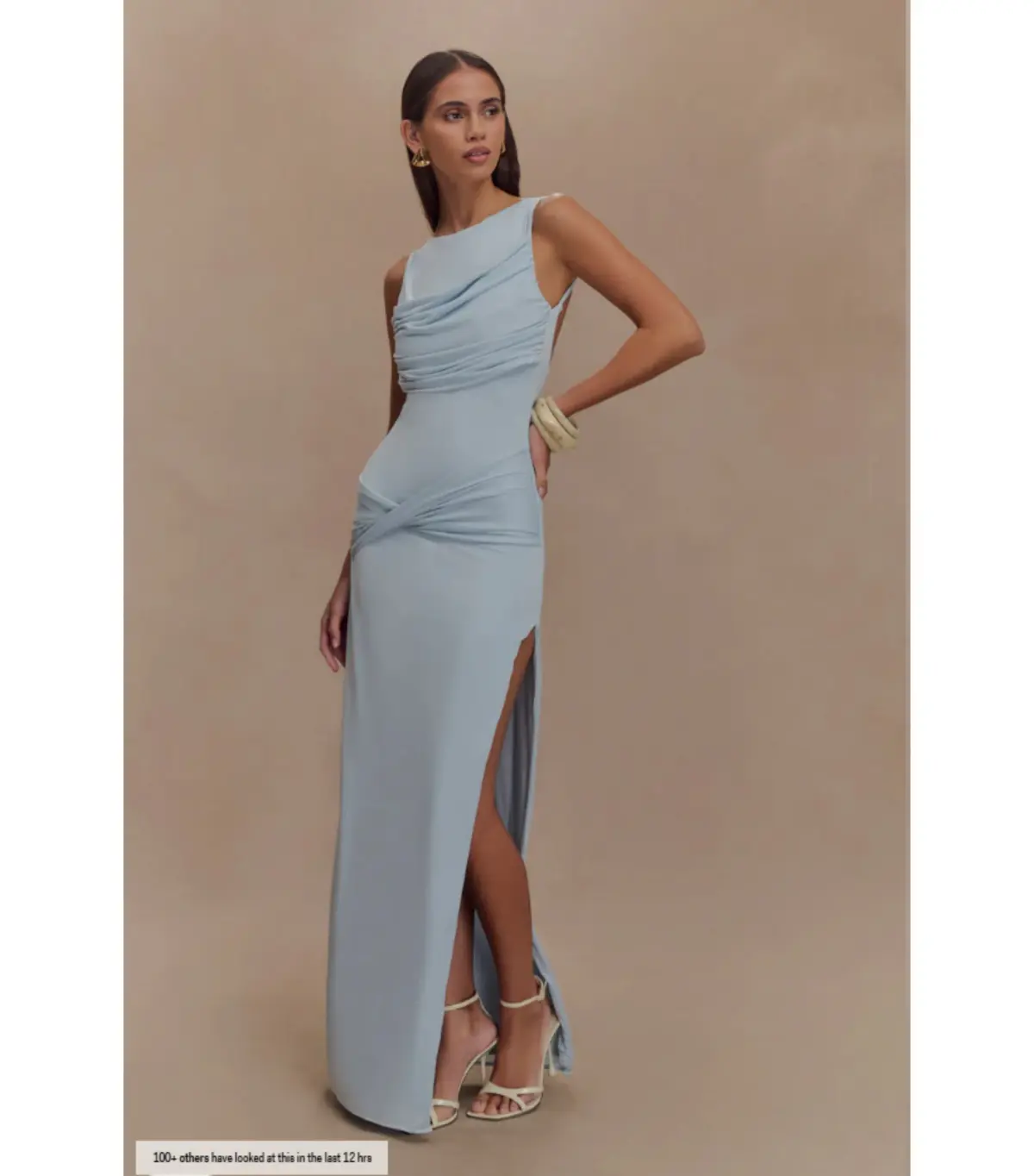 Meshki Henley Drape Maxi Dress Blue Size AU 8 - Image 2