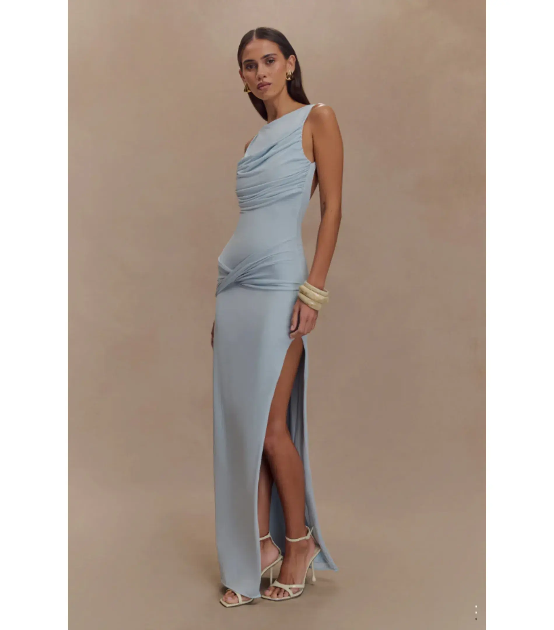 Meshki Henley Drape Maxi Dress Blue Size AU 8 - Image 1