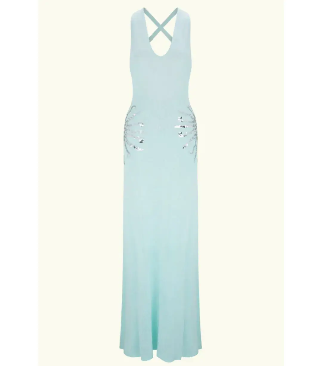 Meshki Ellington Knit Midi Dress in Lagoon Blue Size AU 8 for rent on The Volte - main image