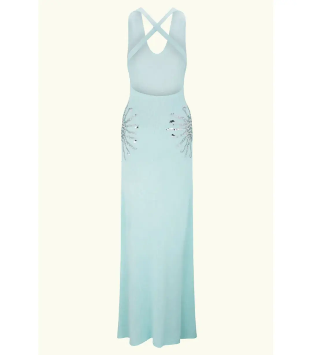 Meshki Ellington Knit Midi Dress in Lagoon Blue Size AU 10 for rent on The Volte - main image