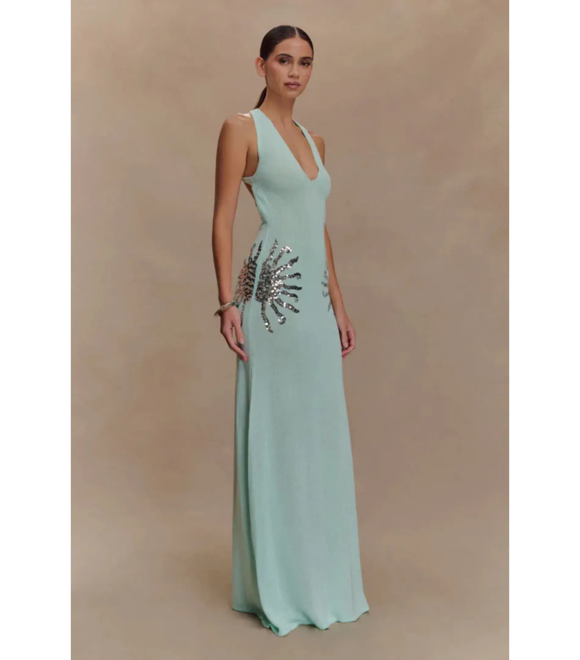 Meshki Ellington Knit Midi Dress in Lagoon Blue Size AU 10 - Image 2