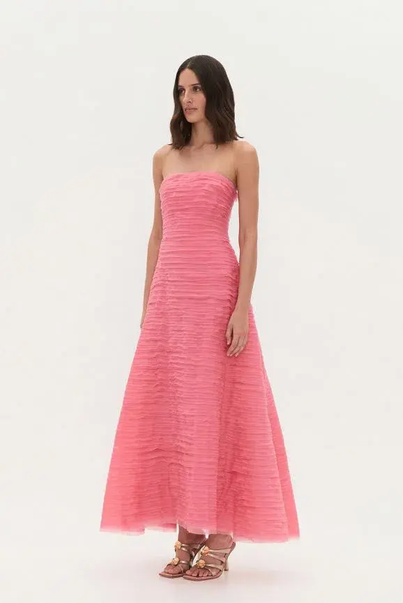 Aje Soundscape Maxi Dress in Guava Pink Size AU6 for rent on The Volte - main image