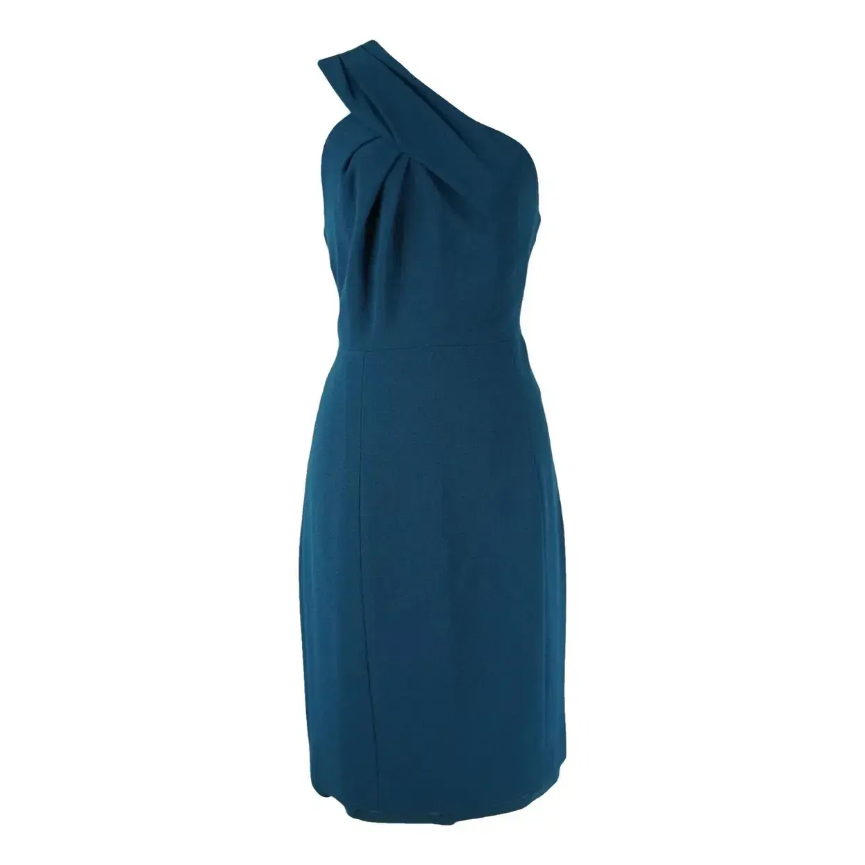 Tory Burch Ashlee One Shoulder Pleated Crepe Dress in Teal Size AU6 - Image 1