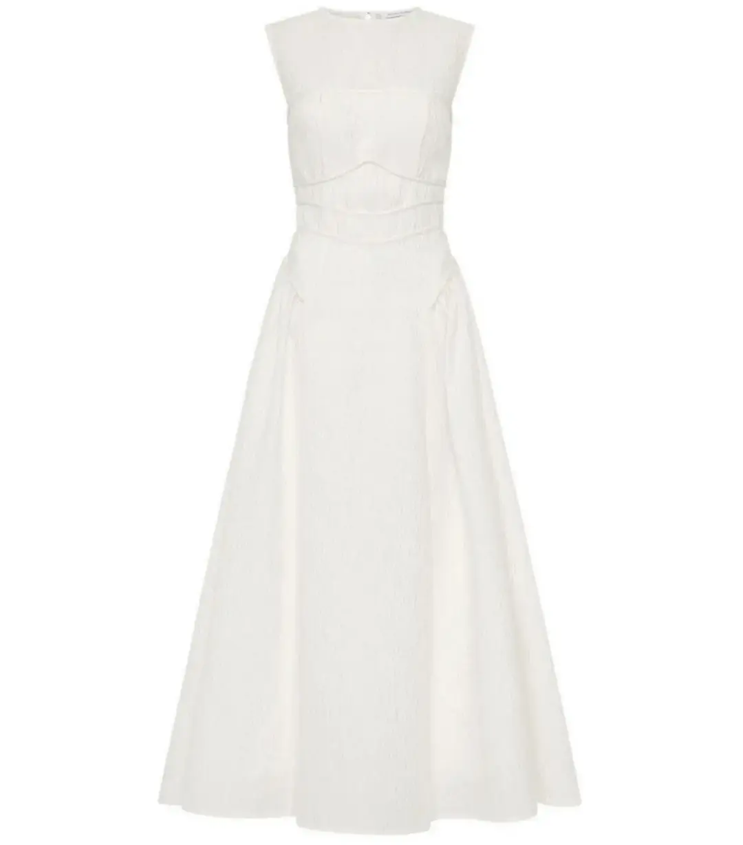 Rachel Gilbert Sophie Midi Dress White Size AU 10 for rent on The Volte - main image