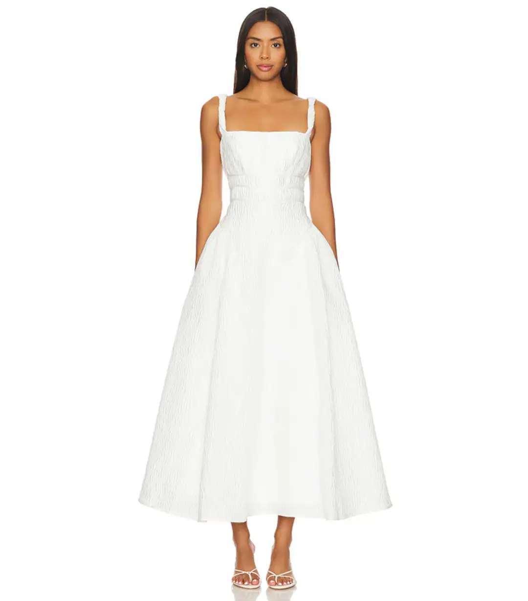 Rachel Gilbert Sophie Strap Midi Dress White Size AU 10 for rent on The Volte - main image