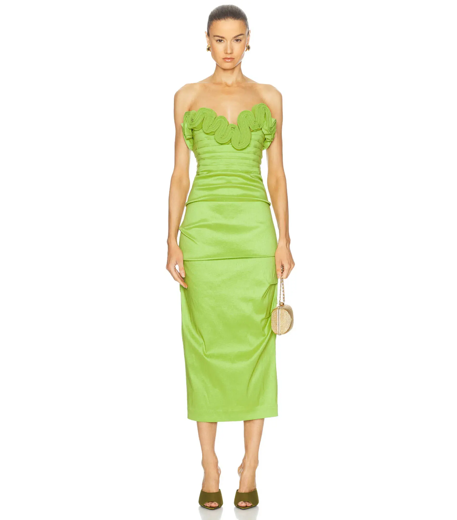 Rachel Gilbert Ren Midi Dress Green Size AU 12 - Image 1