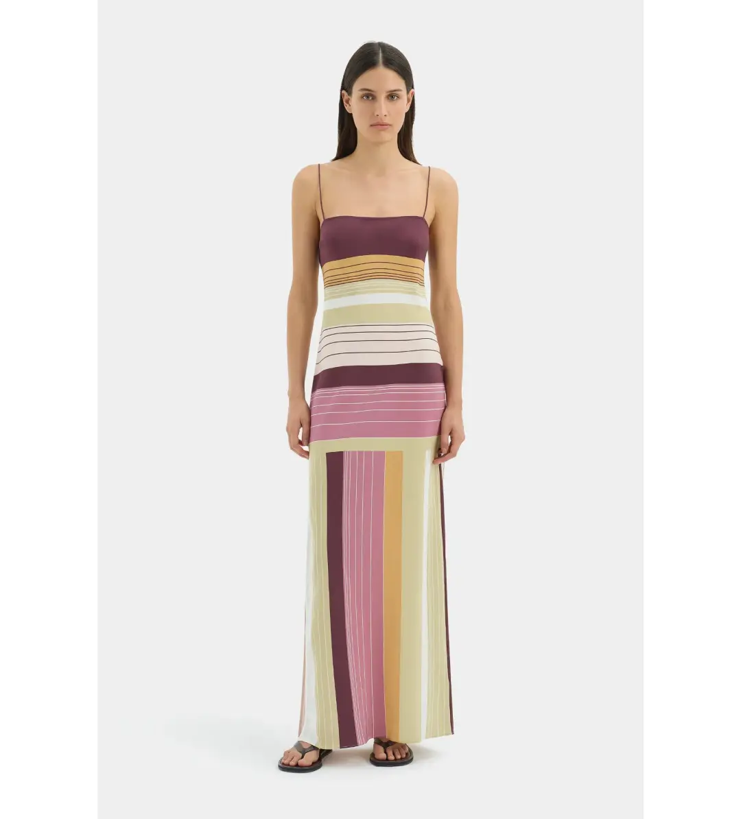 Sir the Label Fontana Slip Maxi Dress Elisa Stripe Size 1 AU 8 for rent on The Volte - main image
