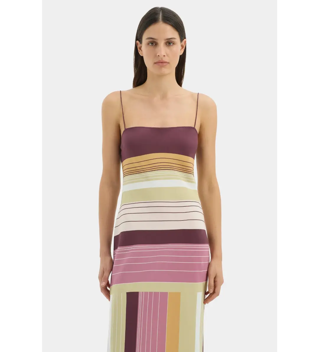 Sir the Label Fontana Slip Maxi Dress Elisa Stripe Size 1 AU 8 for rent on The Volte - main image