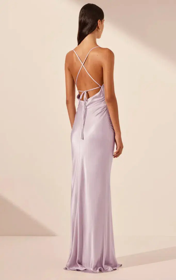 Shona Joy La Lune Lace Back Maxi Lilac Size AU 6 - Image 2