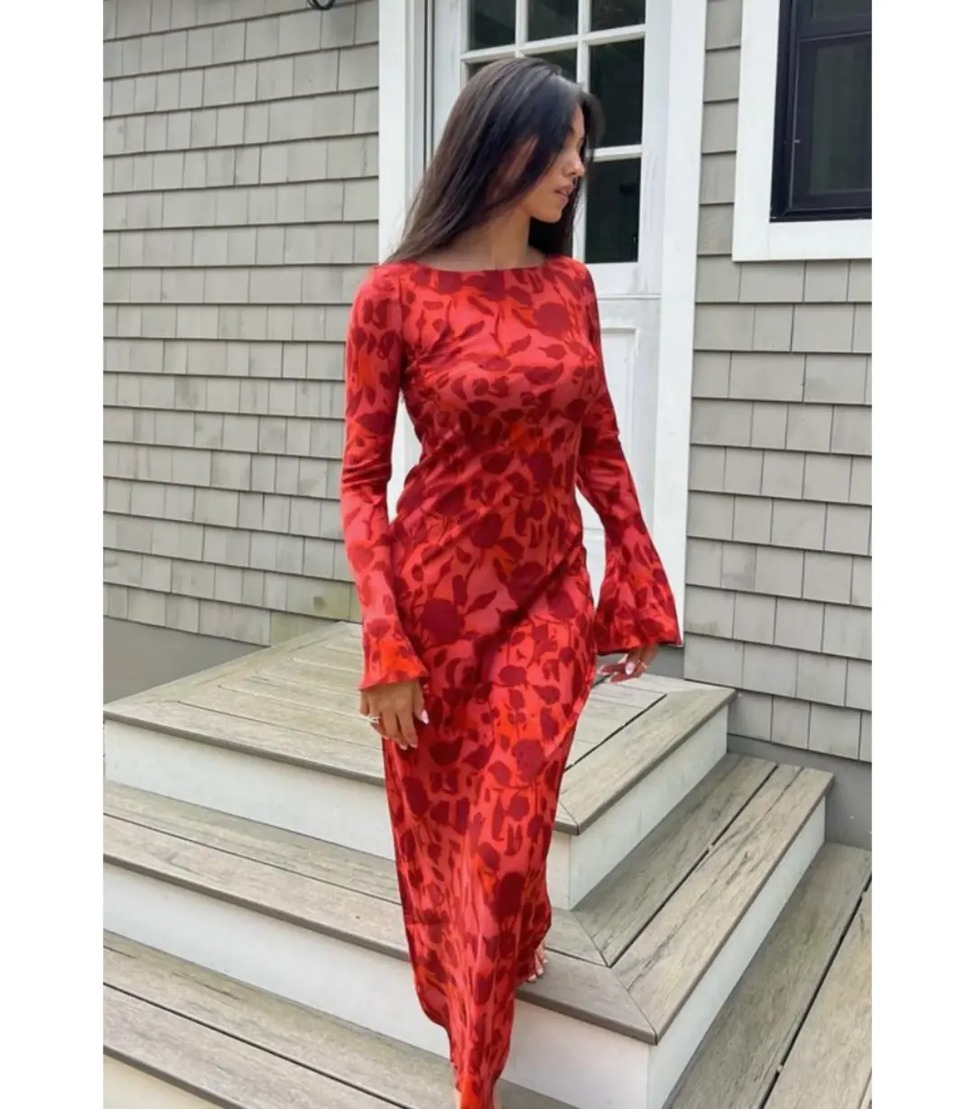 Realisation Par Gia Maxi Dress Red Print Size AU 10 for rent on The Volte - main image